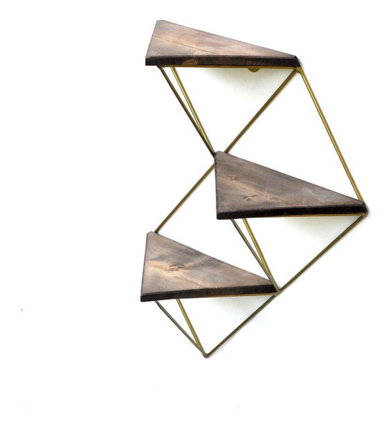 Dekoratív falipolc Duvelo 18 (dió + arany) 