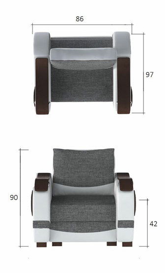 Fotoliu Pat Typ 02 (gri + alb)