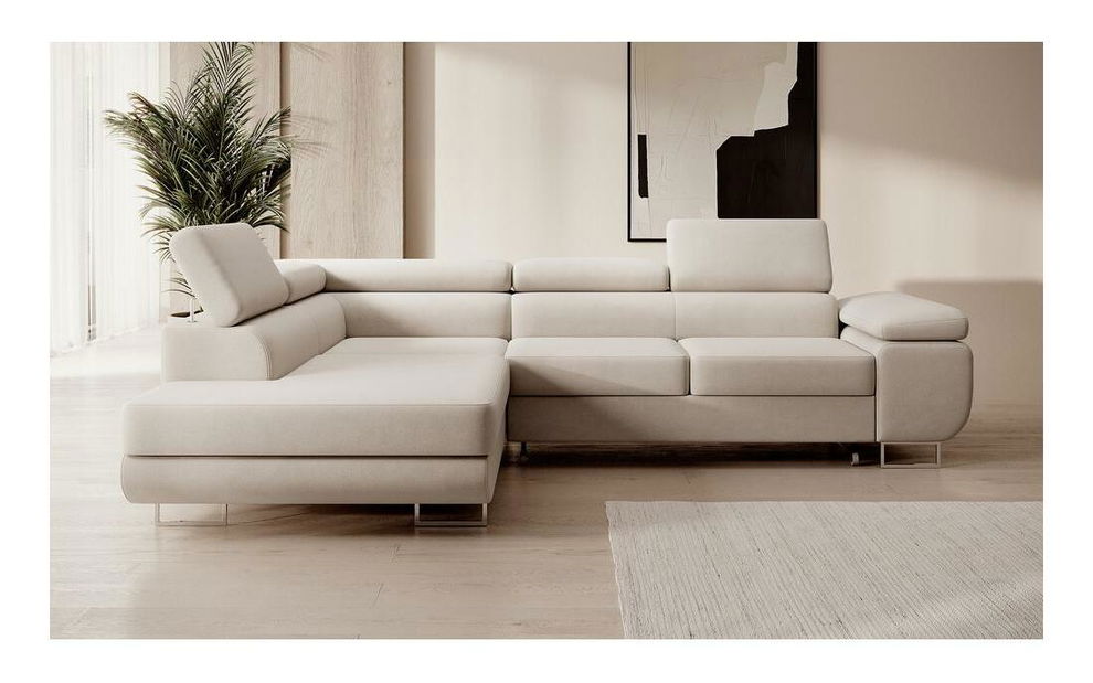 Kutna garnitura Stiletto (L) (bež + srebrna)