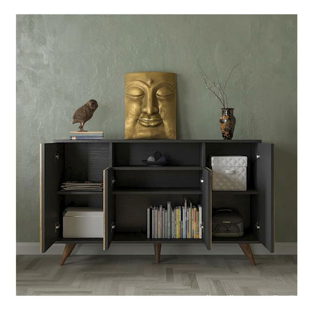 Szekrény Franc 65 (fekete fa + atlanti fenyő)