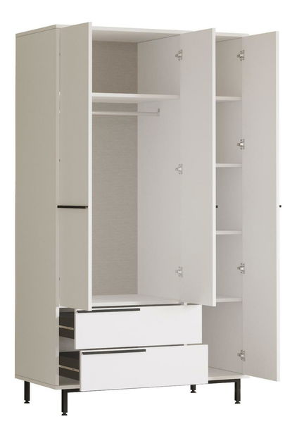 Šatníková skriňa Otto 15 (biela + čierna)