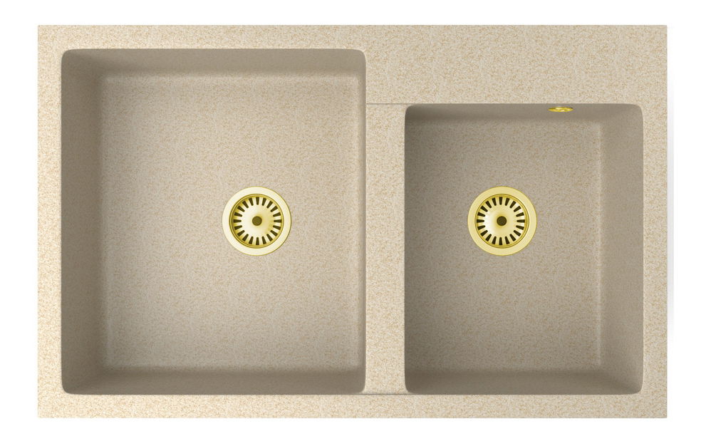 Kuchynský drez Hakkon (béžová) (s 2 otvormi pre batériu)