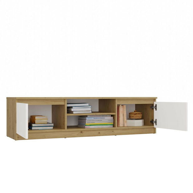 TV skrinka Musecalo 140 (dub artisan + biela)