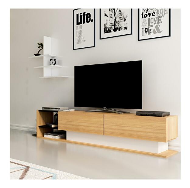 Mobilier living Lizelana (alb + teak)