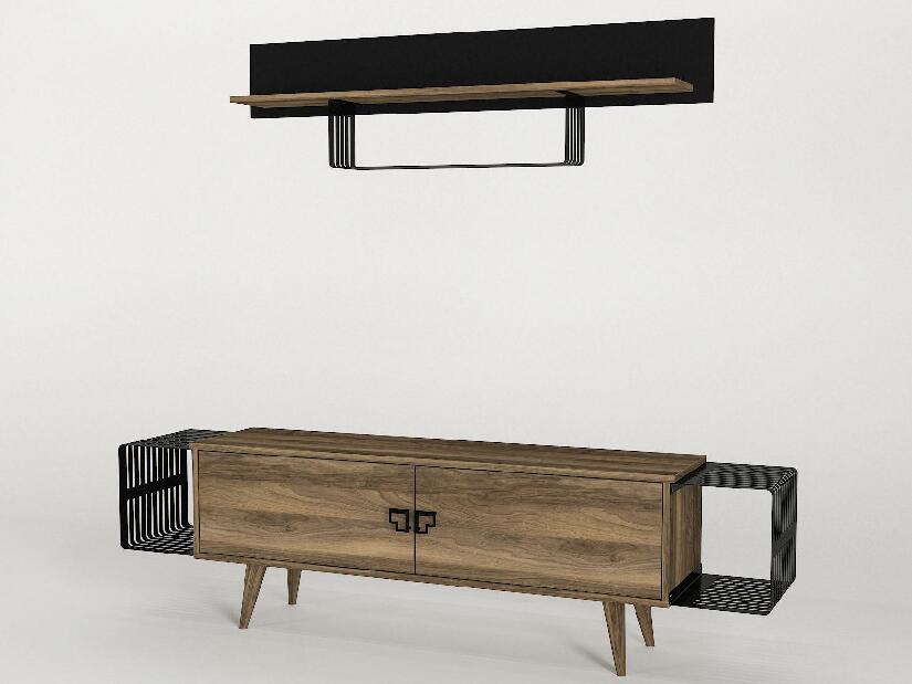 Mobilier living Kudave (Nuc + negru) 