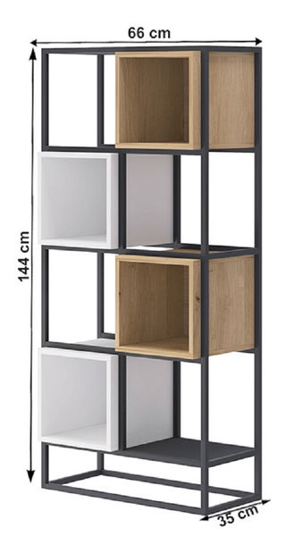 Könyvespolc Spring Er 66 (Fekete) 