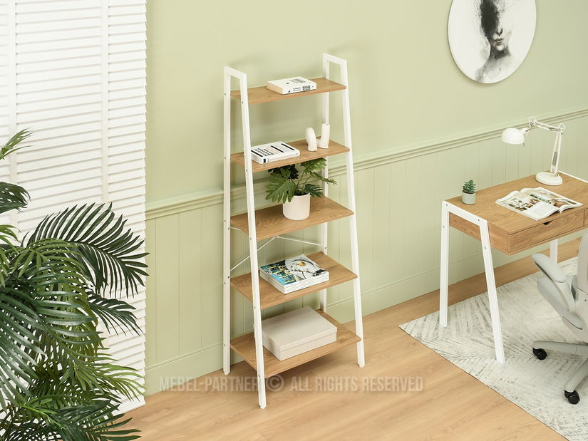 Regál Jeans (tölgy + fehér)