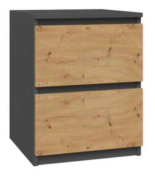 Nočný stolík Musecalo 3 (antracit + dub artisan)