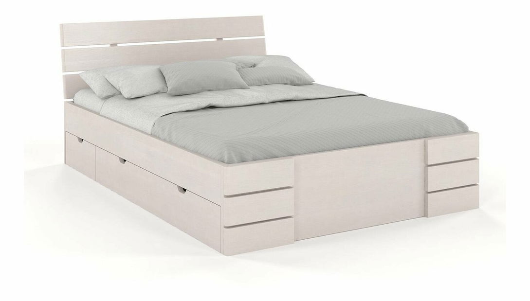 Pat matrimonial 180 cm Lorenskog High Drawers (pin)