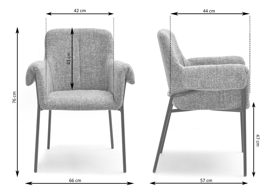 Scaun Mateo (gri + negru)