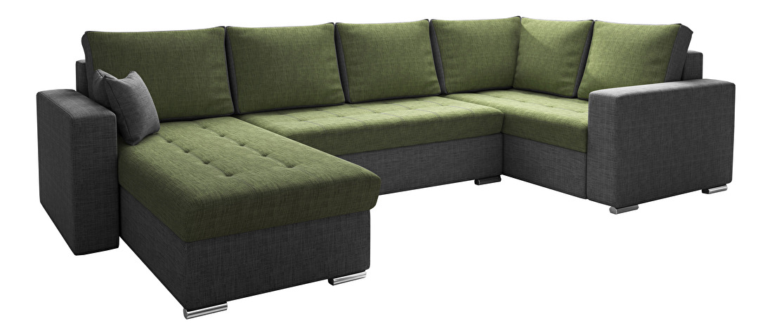 U-alakú sarok kanapé Lamont (zöld + szürke) (J)