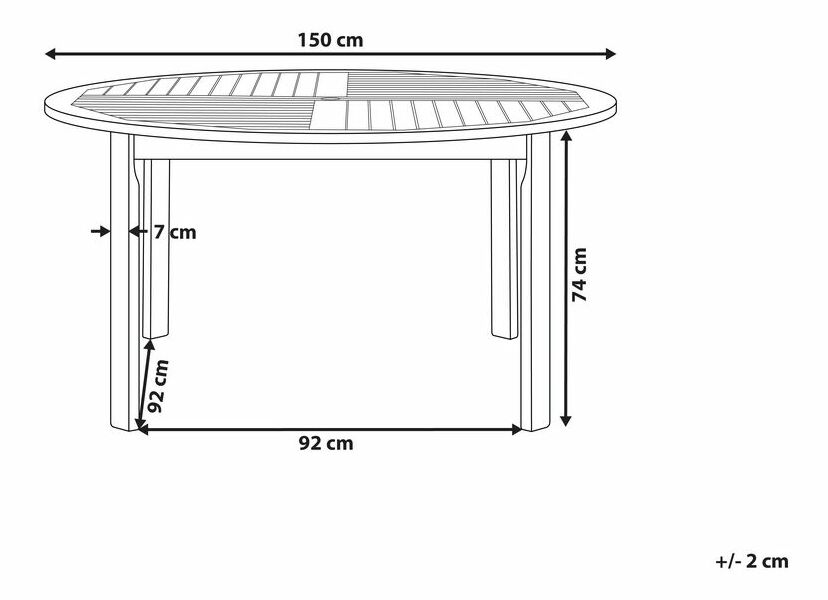 Záhradný stôl TALAVO (svetlé drevo) (pre 6 osôb)