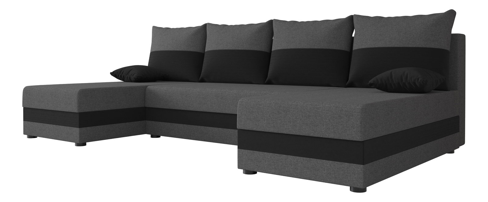 Rohová sedacia súprava U Harmony U (sivá + čierna)