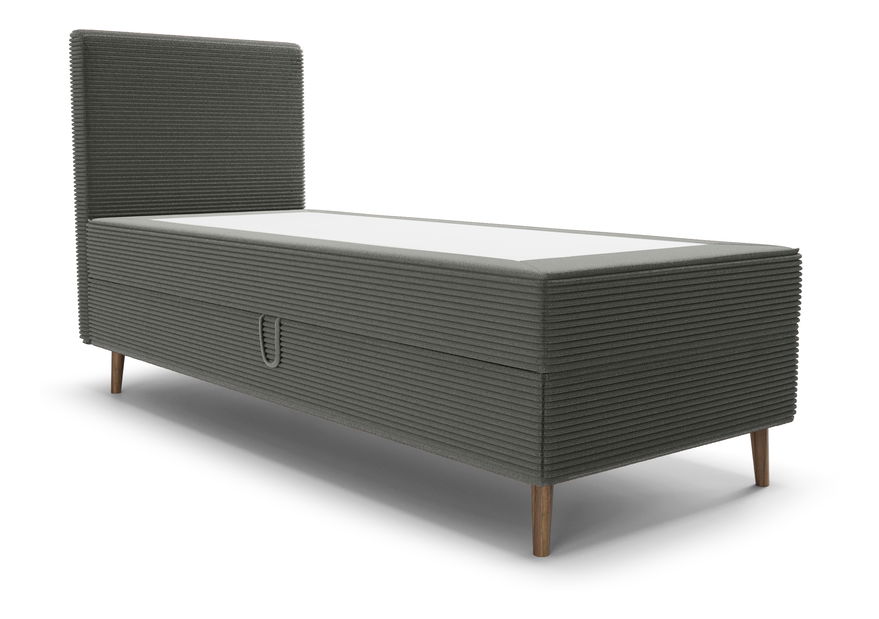 Jednolôžková posteľ 80 cm Napoli Bonell (tmavozelená) (s roštom, s úl. priestorom)