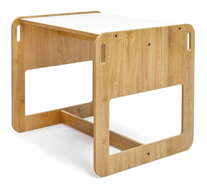 Set detský stolík a 2 stoličky Durumo 2 (biela + naturálna)