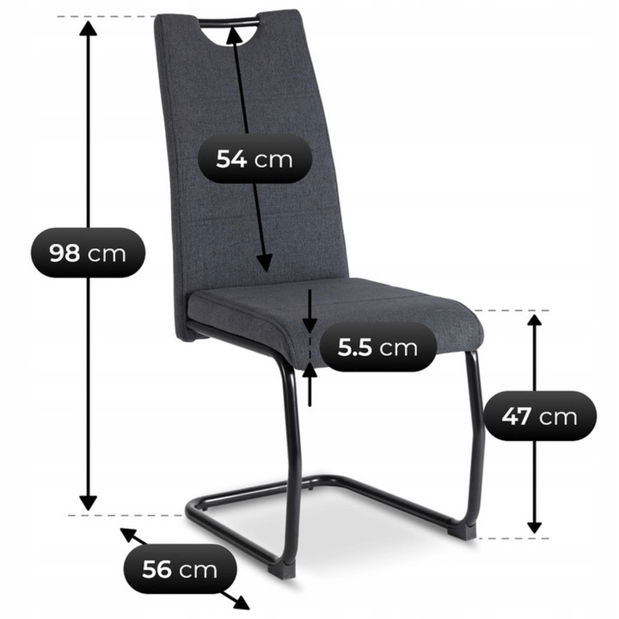 Blagovaonska stolica Lesione (tamnosiva + crna) 