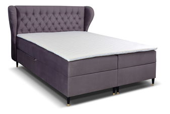 Manželská posteľ Boxspring 180 cm Ortun (fialová) (s matracom)
