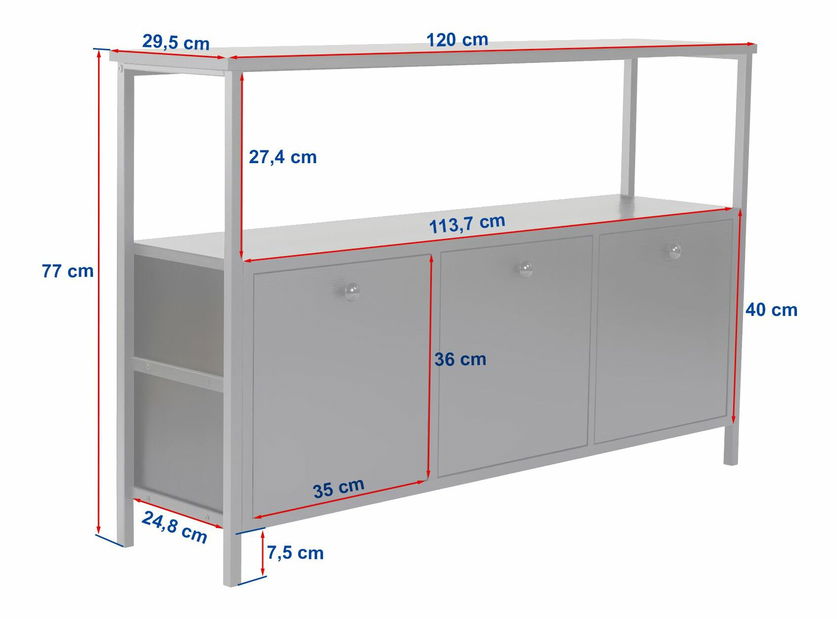 Konzolový stolík Solac 2 (orech + čierna)