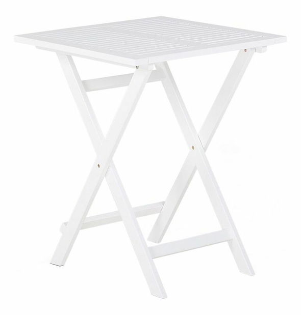 Bistro sada FIJI (masív) (biela) (s modrými vankúšmi)