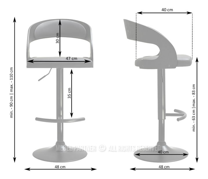 Stolička Honolulu (čierna)