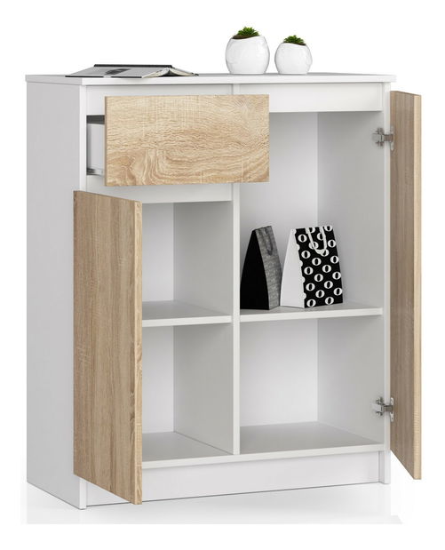 Komód Kaveri (fehér + szonoma tölgy)