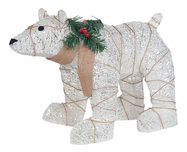 Kültéri medve alakú dekoráció Sarab (fehér) 