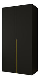 Šatníková skriňa 100 cm Alice 1 (čierna + zlatá)