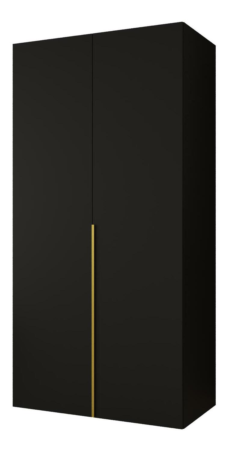 Dulap de haine 100 cm Alice 1 (Negru + Auriu)