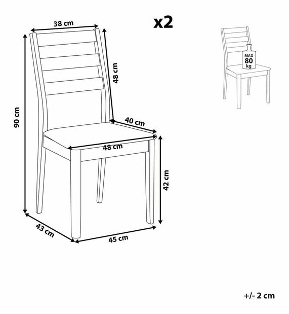 Set 2ks. jedálenských stoličiek Mesto (tmavé drevo)