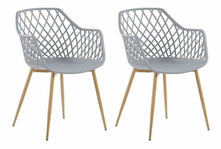 Set 2 ks. jedálenských stoličiek NASSUA (svetlosivá)