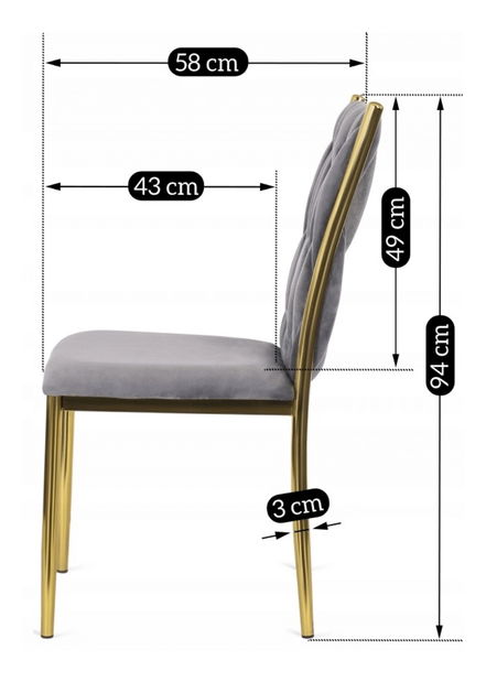 Jedálenská stolička Deboladas (sivá) 
