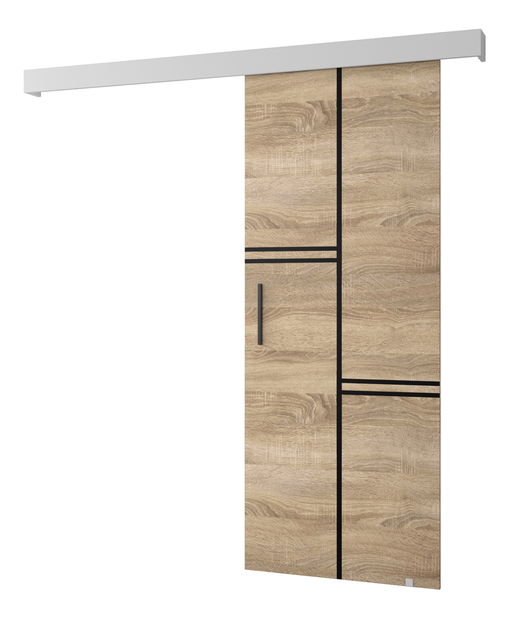 Posuvné dvere 90 cm Sharlene VIII (dub sonoma + biela matná + čierna)