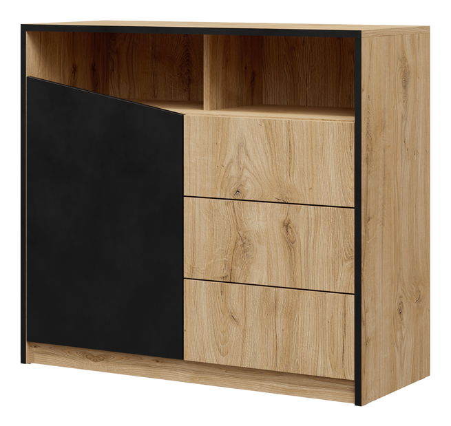 Komoda Avain 2 (hrast + crna) (D)