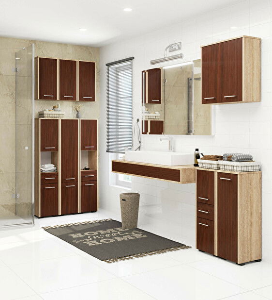Dulap bucătărie Fulgor 2D 140 (stejar sonoma + wenge)