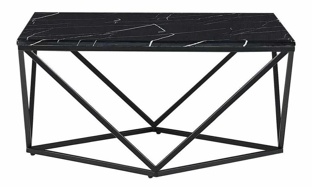 Konferenčný stolík Magna (čierna) (mramorový efekt)