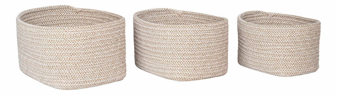 Set 3 ks košíkov Cerelina (béžová)