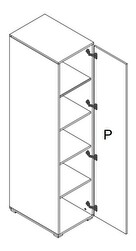 Ormar s policama Verania V4 (crna + orah) (D)