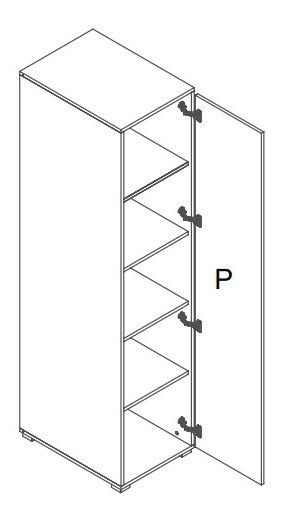Ormar s policama Verania V4 (crna + orah) (D)