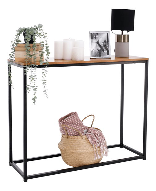 Konzolni stolić Kembi (hrast + crna)