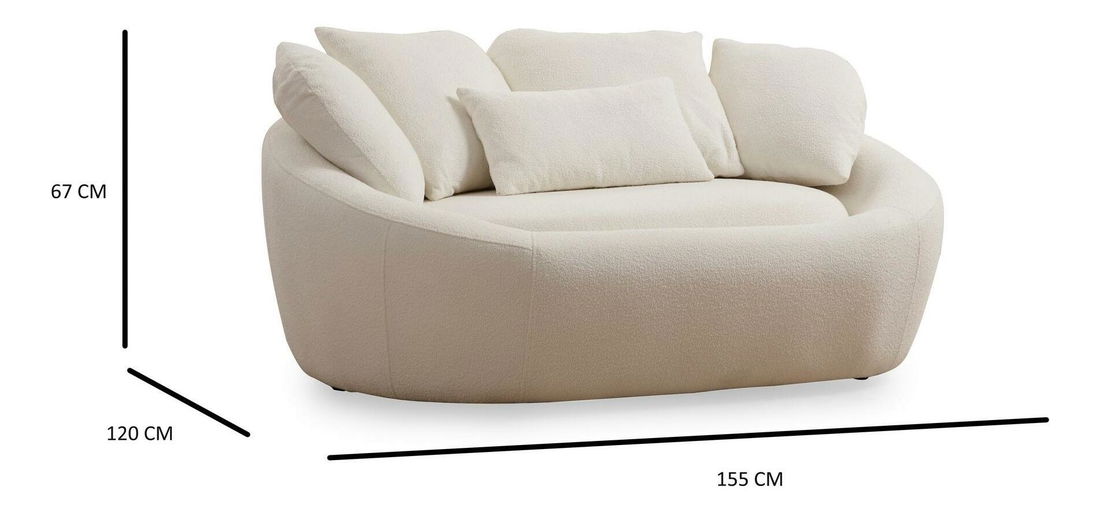 Canapea două locuri Midylano (Crem)