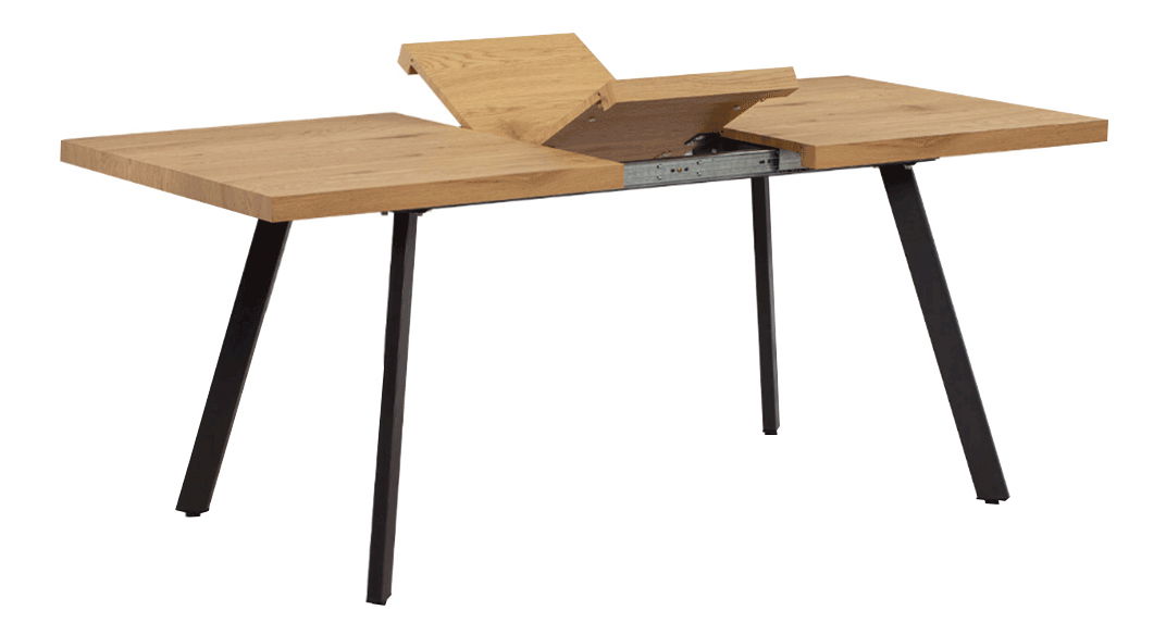 Masă de sufragerie Nelen (pentru 6-8 persoane) (stejar + metal)