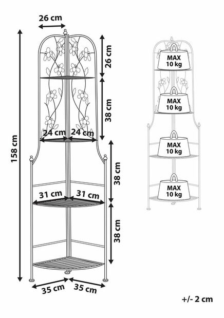 Raft de grădină BANULA (alb)