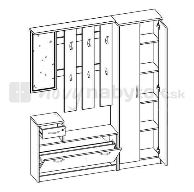 Predsieň Mecki wenge+biela
