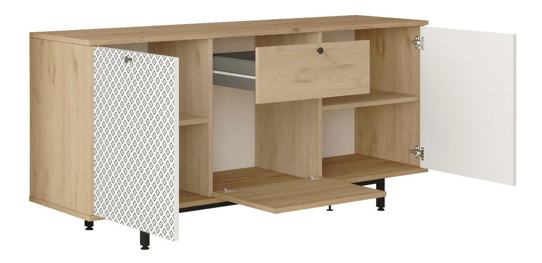 Set za dnevni boravak Cassius 7 (hrast + bijela) 