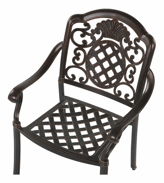 Set de masă pentru grădină SALIO (metal) (maro) (pentru 4 persoane)