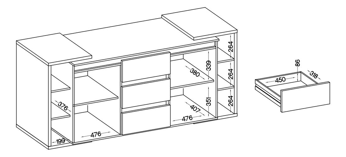 Set za dnevni boravak Nancy 02 (svijetlosiva + antracit)