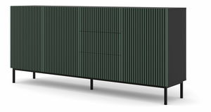 Komoda F 3D3S 200 Rowanna (crna + tamnozelena)