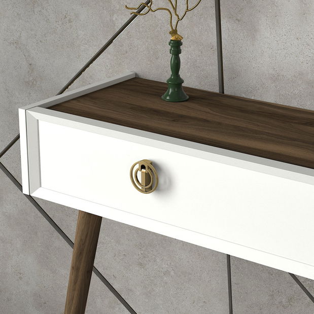 Konzolasztal Nadika (fehér + dió)