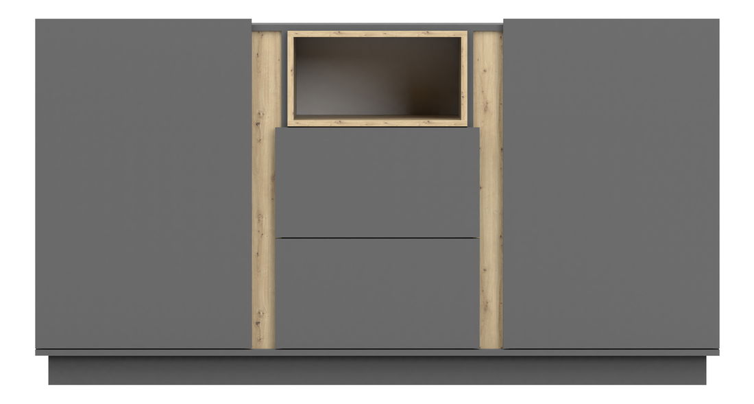 Comodă Gabrielle 04 (Stejar artisan + gri)