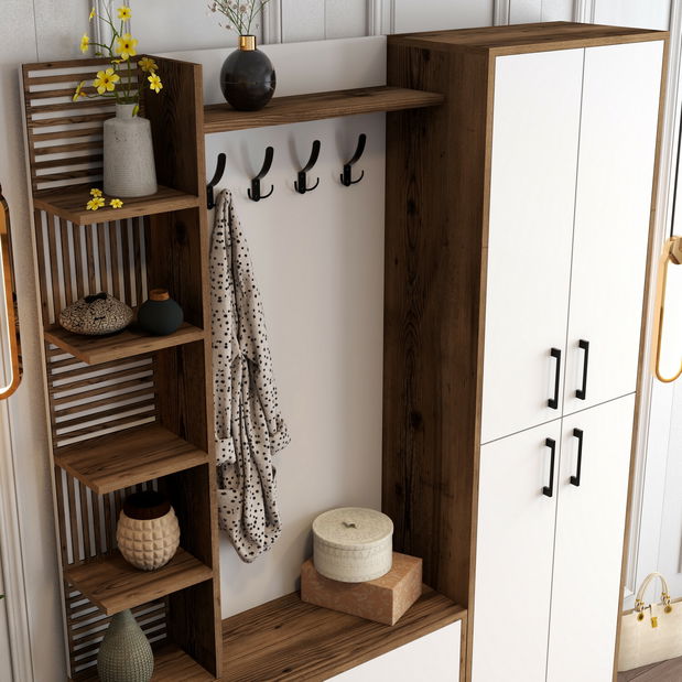 Set za predsoblje Valery 5 (orah + bijela)